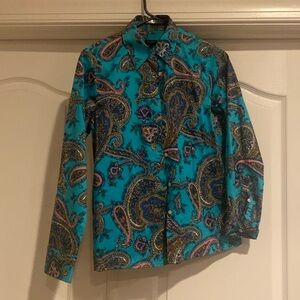 TALBOTS PAISLEY L GORGEOUS BUTTON-DOWN LONG SLEEVED SHIRT IN LIKE NEW CONDITION
